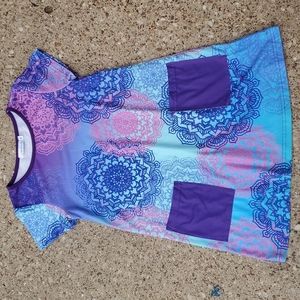 Sunshine Swing Purple Blue Pattern T-Shirt Dress 6